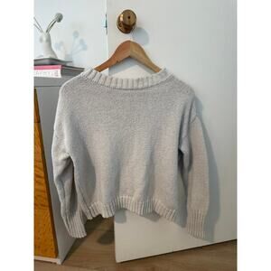 Open Back Tie Sweater Cream Soft Knit Feminine Minimalist Cozy Top ✨